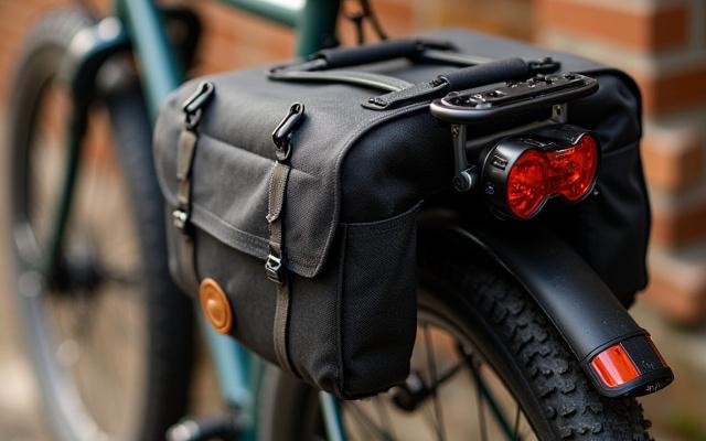 Stylish e-bike accessories like panniers and lights