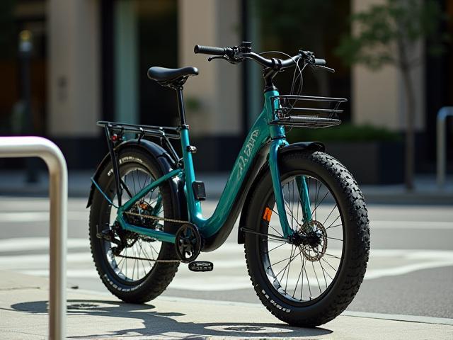 The Mariner electric commuter bike parked on a city street